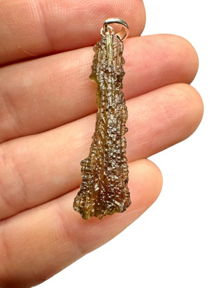 Stříbrný vltavínový přívěsek 1,7g