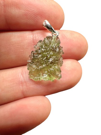 Silber Moldavit Anhänger