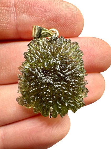 Gold Moldavit Anhänger