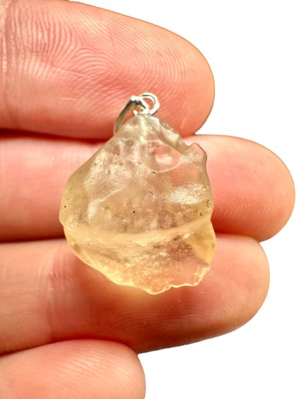 Silber Anhänger aus libyschem Wüstenglas 2,2g