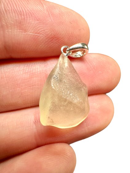 Silver pendant made of Libyan desert glass
