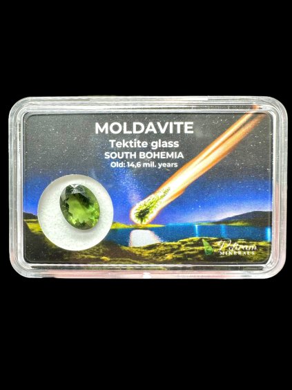 Broušený vltavín v krabičce 2,15ct