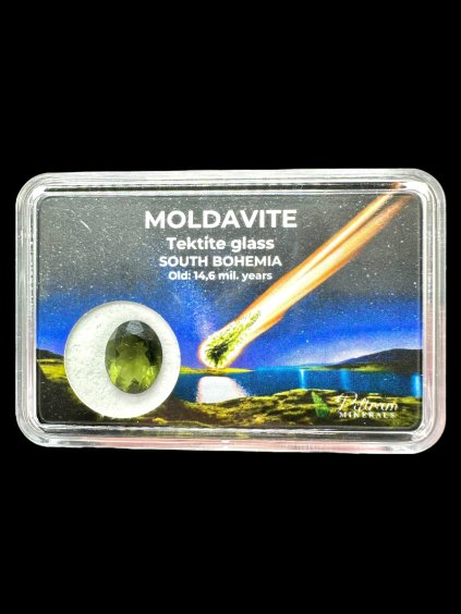 Broušený vltavín v krabičce 1,95ct