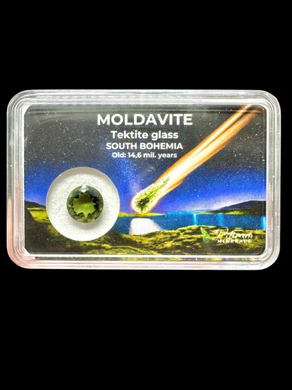 Facettierte Moldavit in der Box
