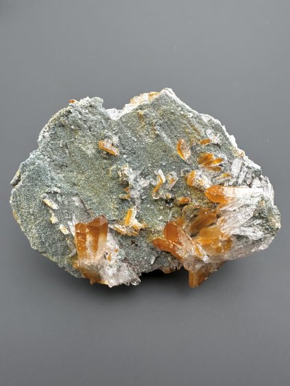 Crystal with chlorite and limonite coating – Santander, Colombia