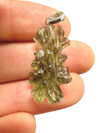 Silver moldavite pendant 1,9g – Besednice Jezkovna