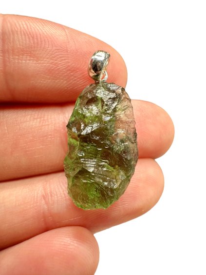 Silber Moldavit Anhänger 2,3g