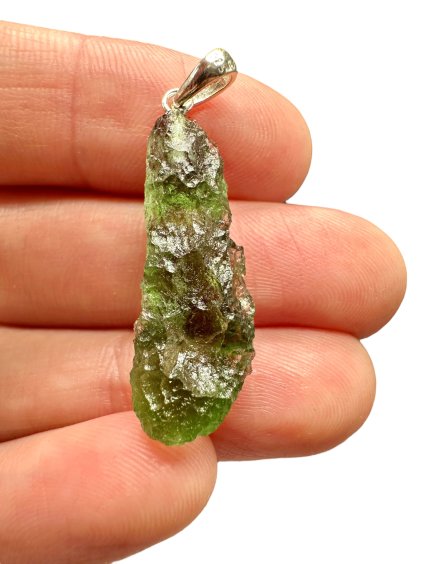 Silber Moldavit Anhänger 2,2g