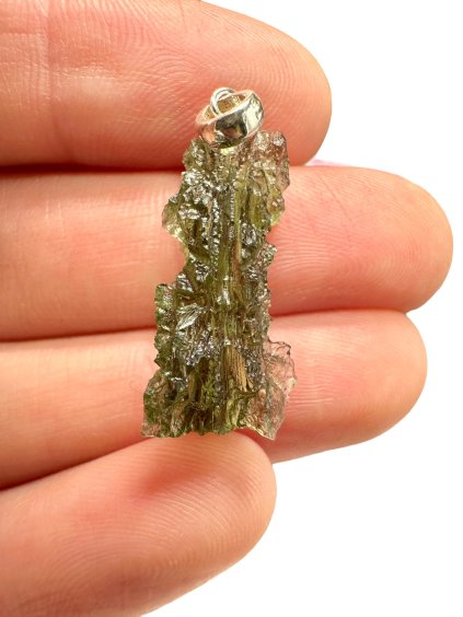 Silber Moldavit Anhänger