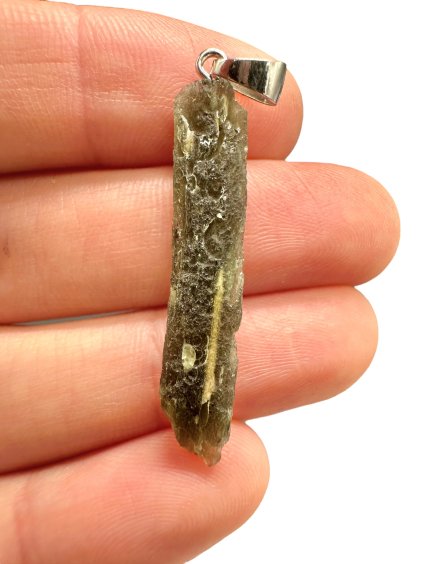 Silber Moldavit Anhänger 2g