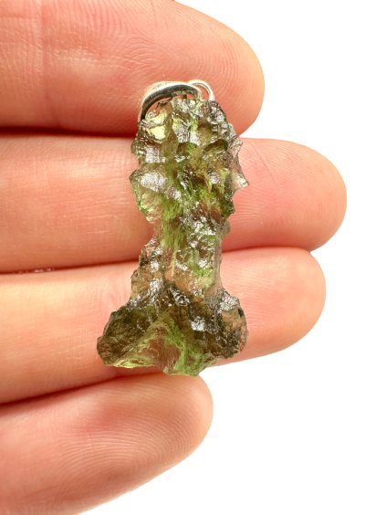 Silver moldavite pendant 2g