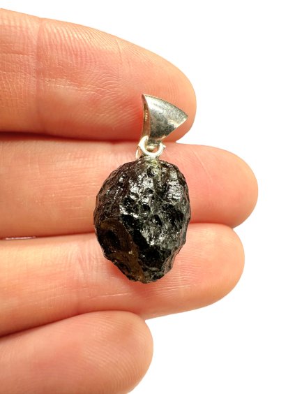 Silber Moldavit Anhänger