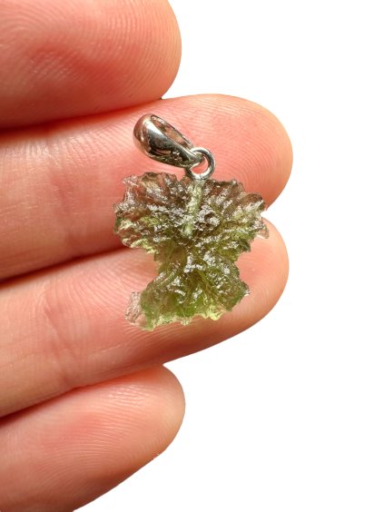 Silber Moldavit Anhänger 1g