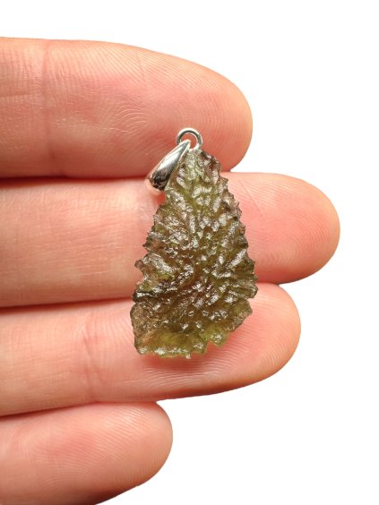 Silber Moldavit Anhänger