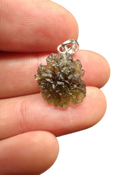 Silver moldavite pendant 1,2g