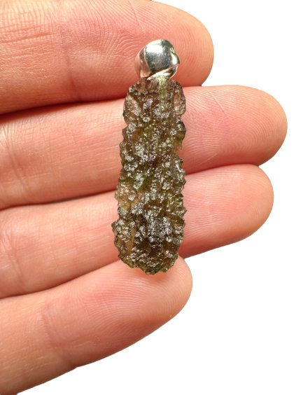 Silber Moldavit Anhänger 2,2g