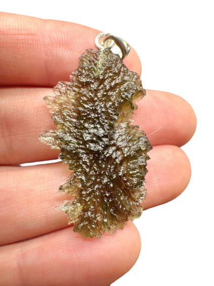 Silber Moldavit Anhänger 3,3g