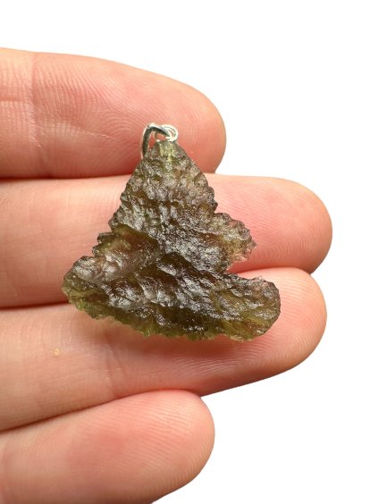 Silber Moldavit Anhänger 2g