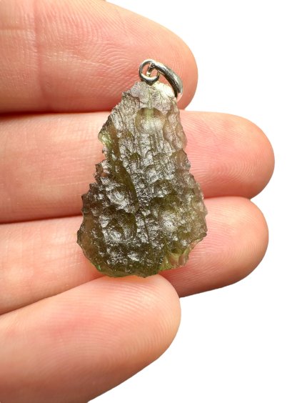 Silber Moldavit Anhänger 2,3g