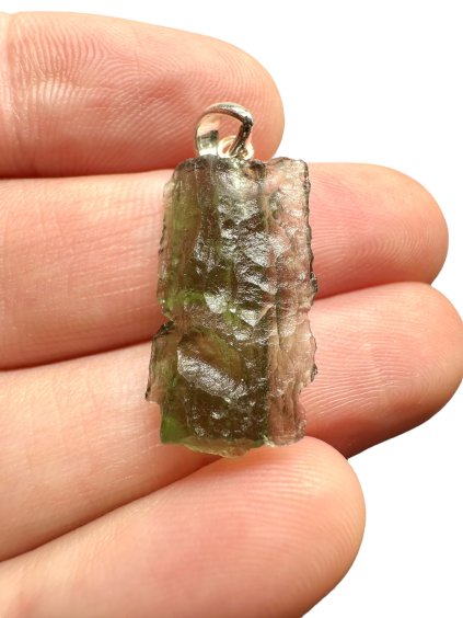 Silber Moldavit Anhänger 1,5g