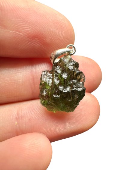 Silver moldavite pendant 1,4g