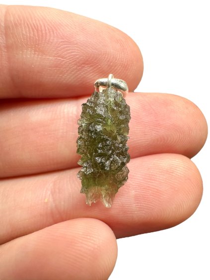 Silver moldavite pendant 1,1g