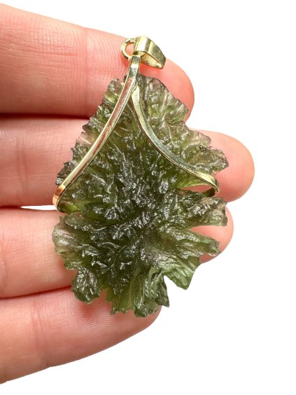 Gold moldavite pendant 8,6g – Besednice Jezkovna
