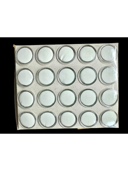 Pack of 20 pcs round boxes for mineral samples (black and white)