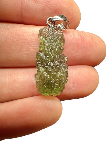 Silber Moldavit Anhänger 1,7g