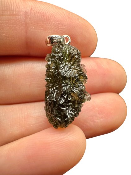 Silber Moldavit Anhänger 2,7g