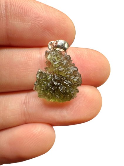 Stříbrný vltavínový přívěsek 1,6g