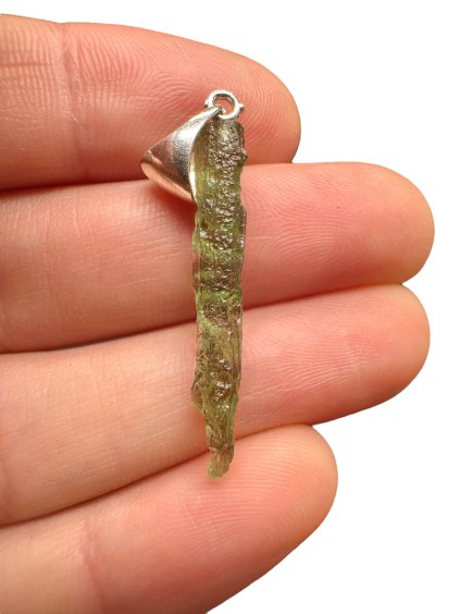 Silver moldavite pendant 1g
