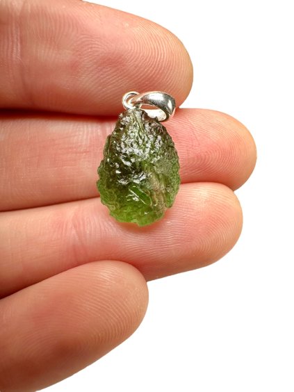 Silber Moldavit Anhänger 1,6g