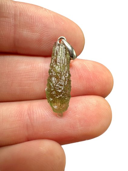 Silber Moldavit Anhänger 0,8g