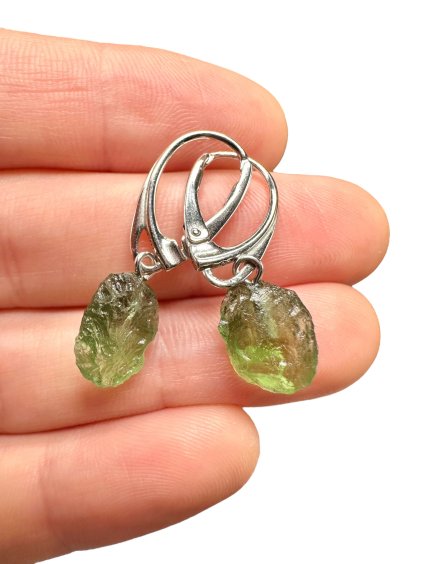 Silber Moldavit Ohrringe 2,5g