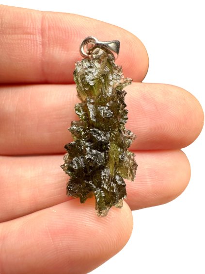 Silver moldavite pendant 3,3g from Jezkovna