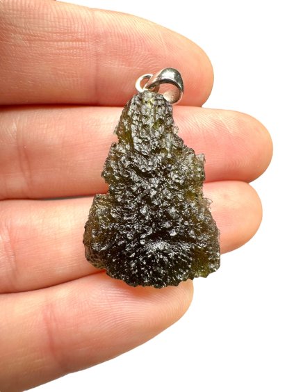 Silber Moldavit Anhänger 5,1g