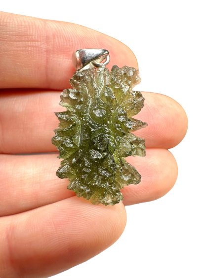 Silber Moldavit Anhänger 5,1g aus Jezkovna