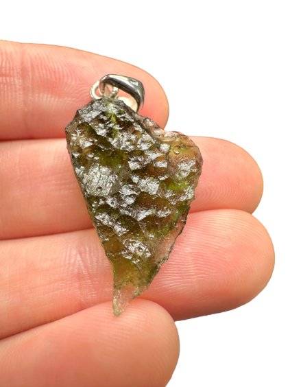 Stříbrný vltavínový přívěsek 2,7g