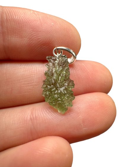 Silver moldavite pendant 0,8g