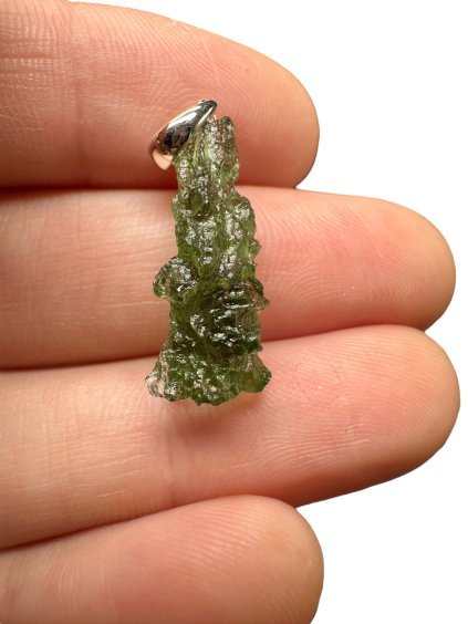 Silber Moldavit Anhänger 1,3g