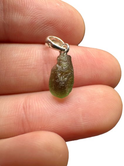 Silber Moldavit Anhänger 0,6g