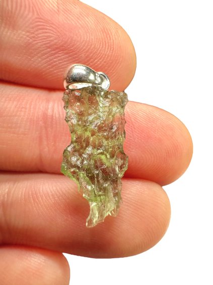 Silber Moldavit Anhänger 0,8g
