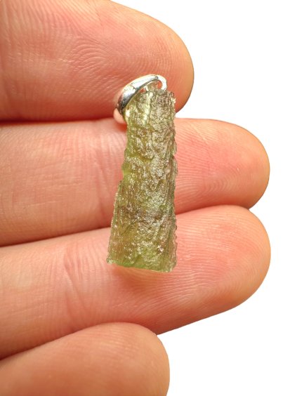 Silber Moldavit Anhänger 1g