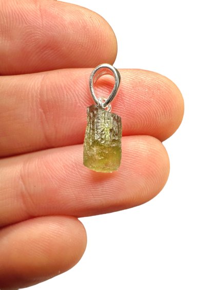 Silber Moldavit Anhänger 0,6g