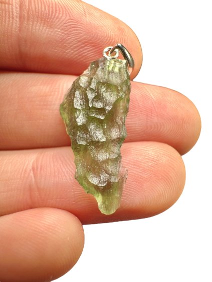 Silber Moldavit Anhänger 1,3g