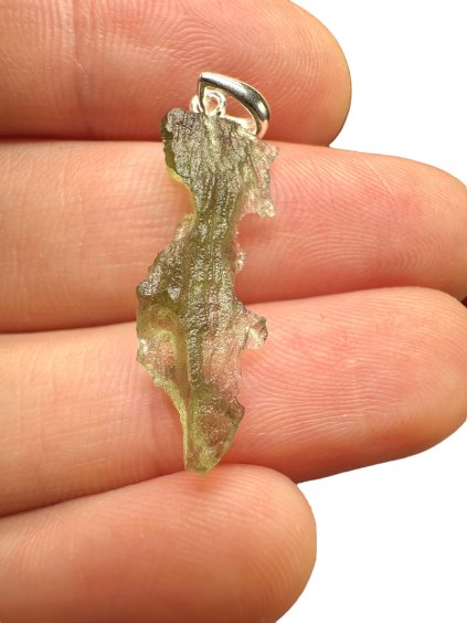 Silber Moldavit Anhänger 0,8g