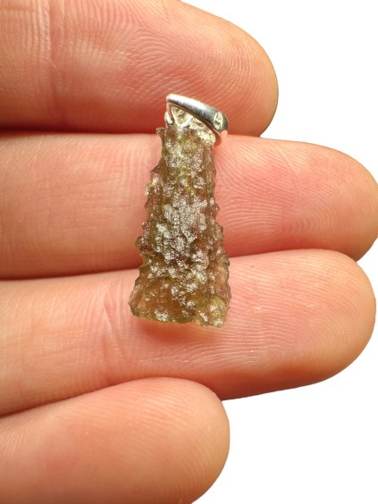 Silber Moldavit Anhänger 0,7g