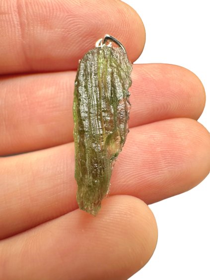 Silber Moldavit Anhänger 1,7g