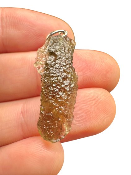 Silber Moldavit Anhänger 1,5g